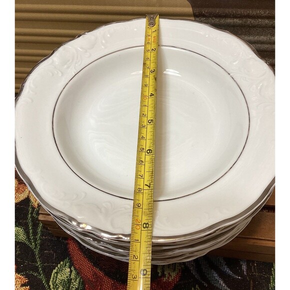 Walbrzych China Made In Poland Large Rimmed Bowl Set of 8 Plus1 Dinner Plate - Picture 7 of 14